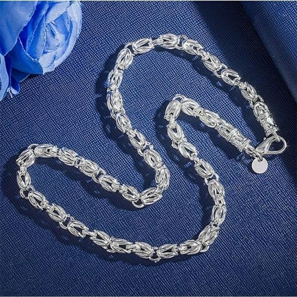 Unisex Byzantine Chain and Bracelet Set - Picture 4 of 5